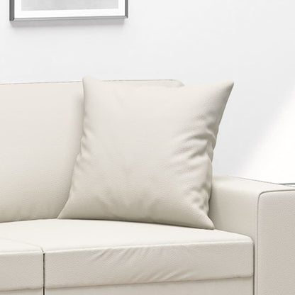 vidaXL Coussins décoratifs lot de 2 Crème 40x40 cm Similicuir
