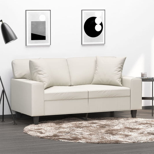 vidaXL Coussins décoratifs lot de 2 Crème 40x40 cm Similicuir