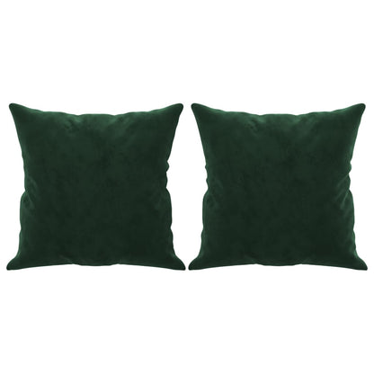 vidaXL Coussins décoratifs 2 pcs Vert foncé 40x40 cm Velours