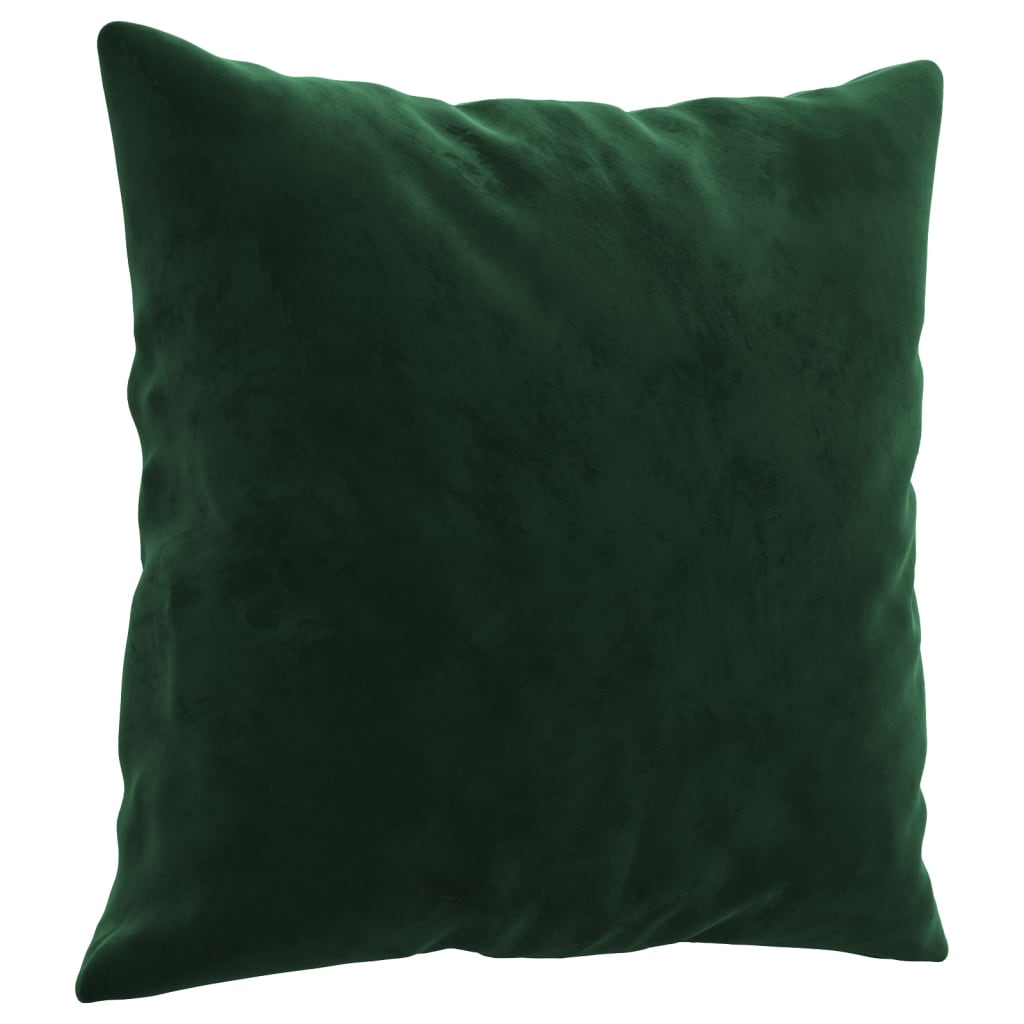 vidaXL Coussins décoratifs 2 pcs Vert foncé 40x40 cm Velours