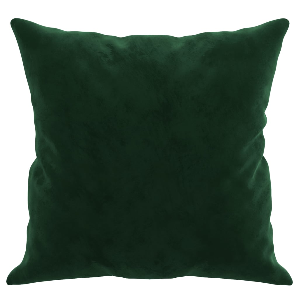 vidaXL Coussins décoratifs 2 pcs Vert foncé 40x40 cm Velours