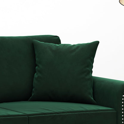 vidaXL Coussins décoratifs 2 pcs Vert foncé 40x40 cm Velours