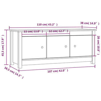 vidaXL Armoire à chaussures 110x38x45,5 cm Bois de pin massif