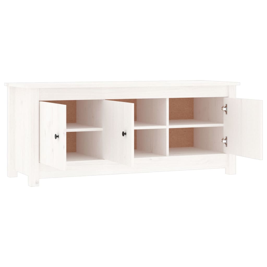 vidaXL Armoire à chaussures Blanc 110x38x45,5 cm Bois de pin massif