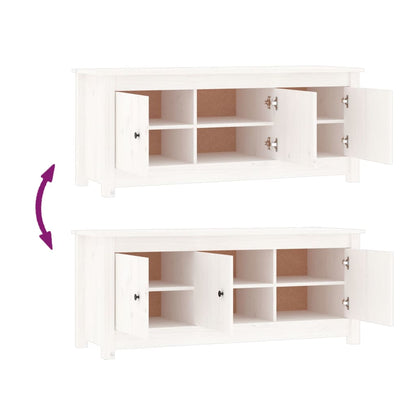 vidaXL Armoire à chaussures Blanc 110x38x45,5 cm Bois de pin massif