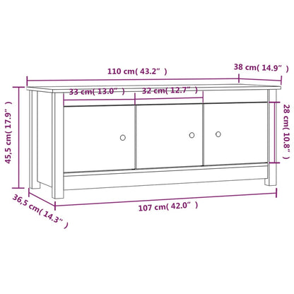 vidaXL Armoire à chaussures Blanc 110x38x45,5 cm Bois de pin massif