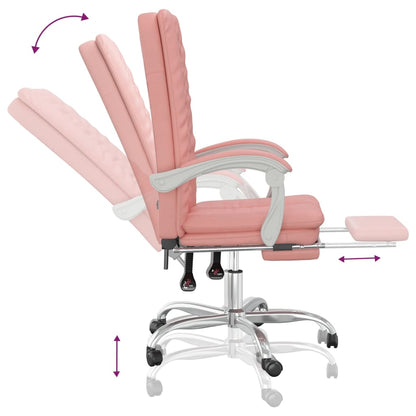 vidaXL Fauteuil inclinable de bureau Rose Similicuir