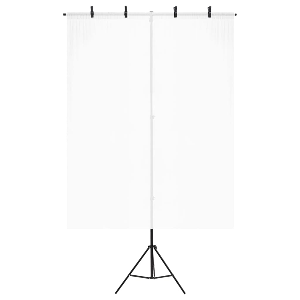 vidaXL Support de fond en forme de T Noir 151x60x(70-200) cm