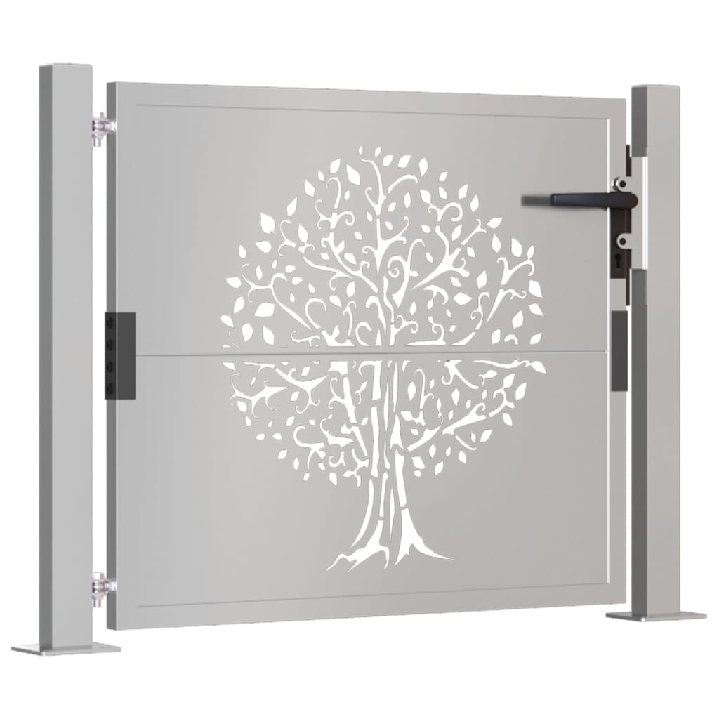 vidaXL Portail de jardin 105x80 cm acier corten conception de l'arbre