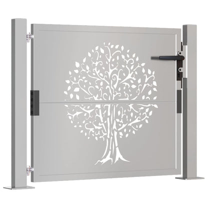 vidaXL Portail de jardin 105x80 cm acier corten conception de l'arbre