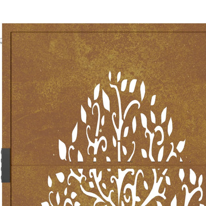vidaXL Portail de jardin 105x80 cm acier corten conception de l'arbre