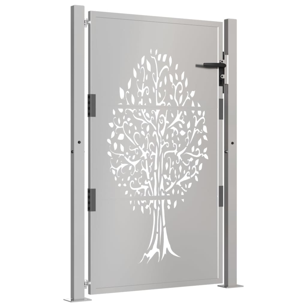 vidaXL Portail de jardin 105x130 cm acier corten conception de l'arbre