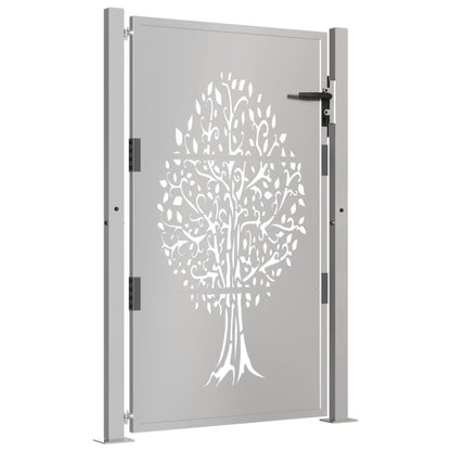 vidaXL Portail de jardin 105x130 cm acier corten conception de l'arbre