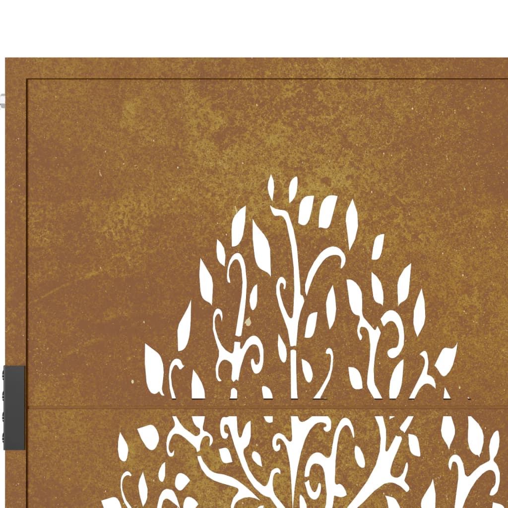 vidaXL Portail de jardin 105x130 cm acier corten conception de l'arbre