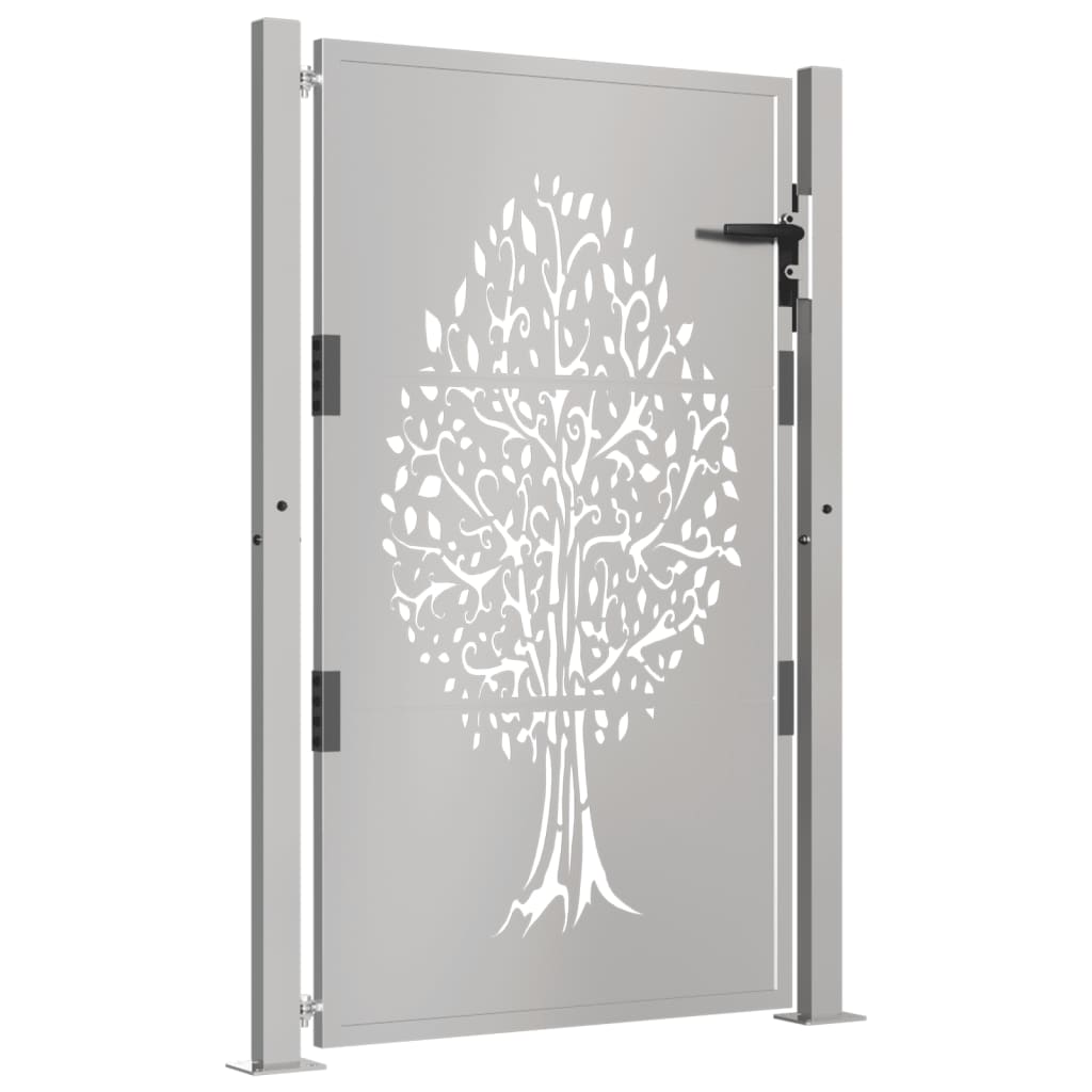 vidaXL Portail de jardin 105x155 cm acier corten conception de l'arbre
