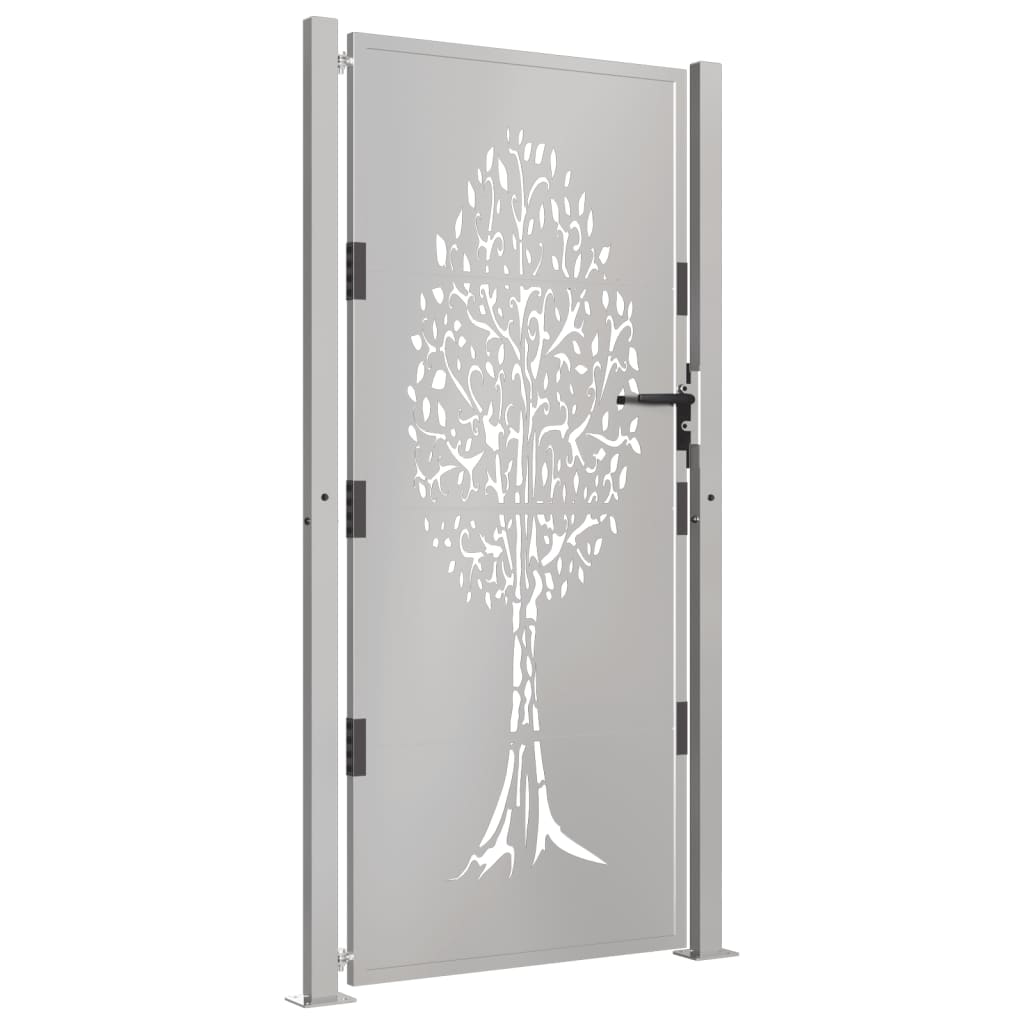 vidaXL Portail de jardin 105x180 cm acier corten conception de l'arbre