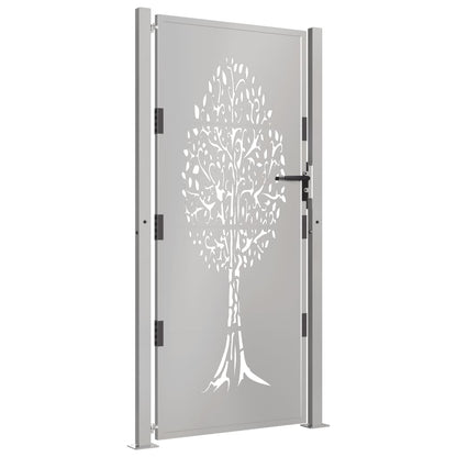 vidaXL Portail de jardin 105x180 cm acier corten conception de l'arbre