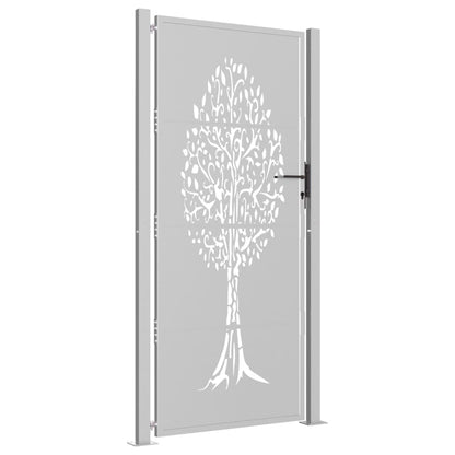 vidaXL Portail de jardin 105x205 cm acier corten conception de l'arbre