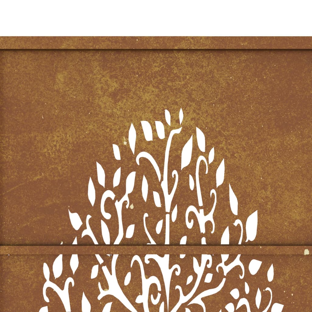 vidaXL Portail de jardin 105x205 cm acier corten conception de l'arbre