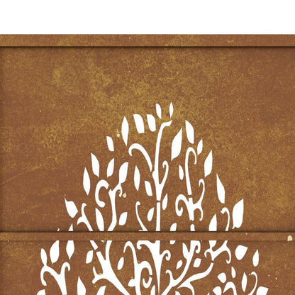 vidaXL Portail de jardin 105x205 cm acier corten conception de l'arbre
