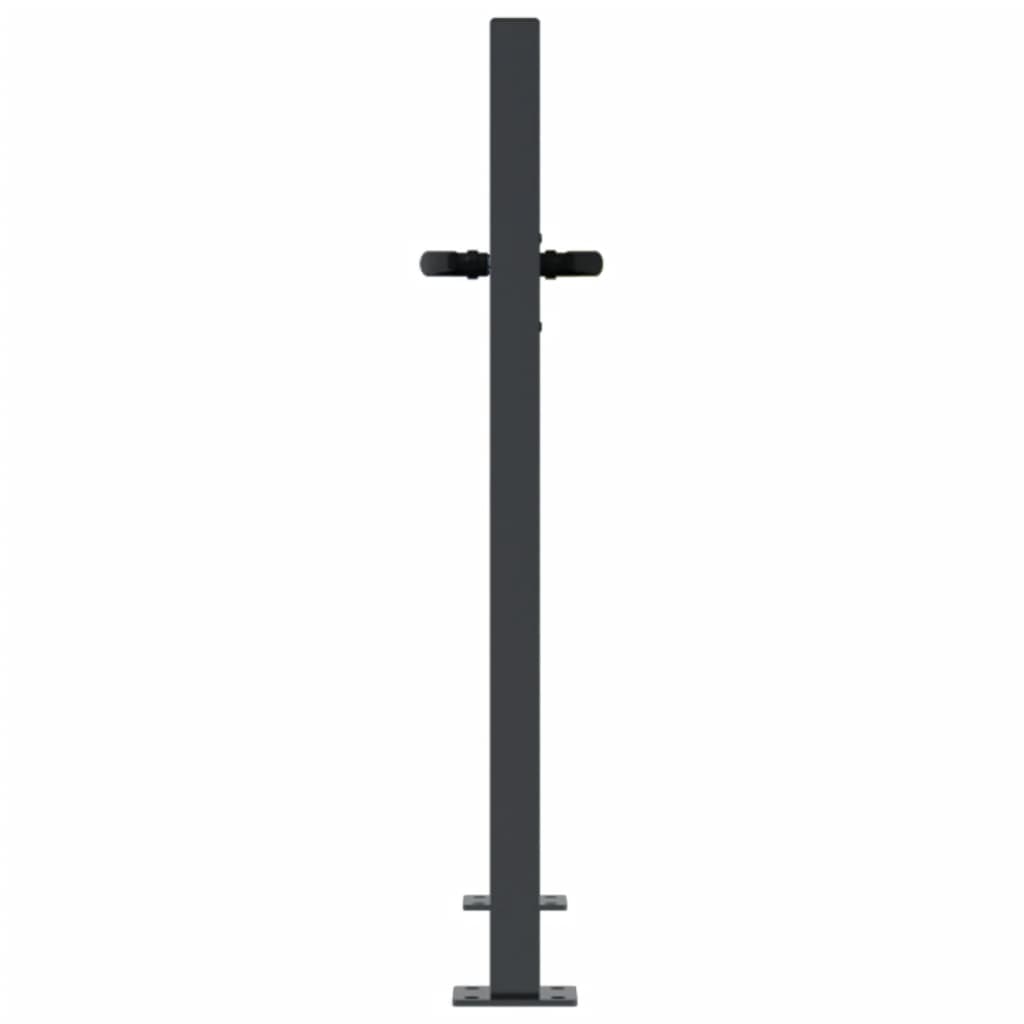 vidaXL Portail de jardin anthracite 105x80 cm acier conception d'herbe