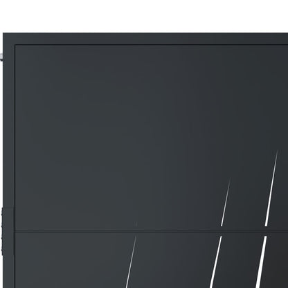 vidaXL Portail de jardin anthracite 105x155cm acier conception d'herbe