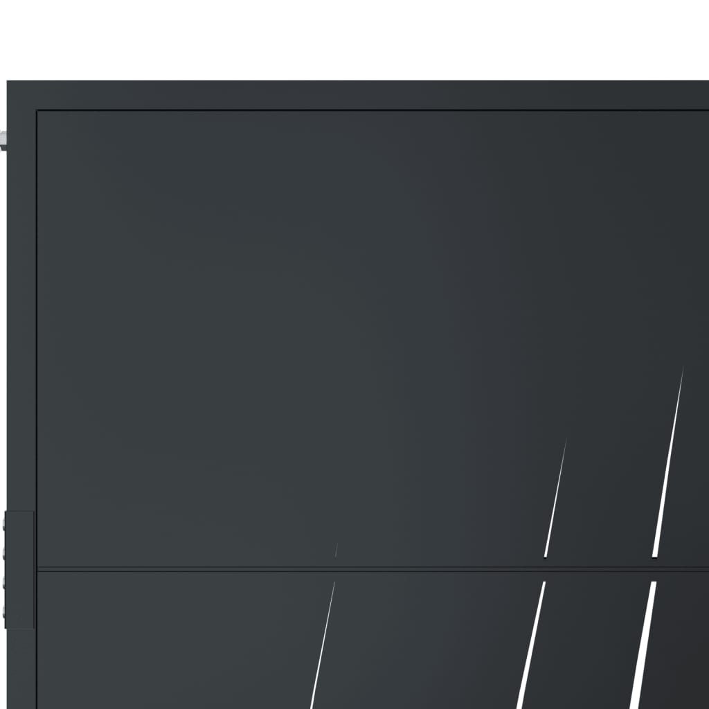 vidaXL Portail de jardin anthracite 105x205cm acier conception d'herbe