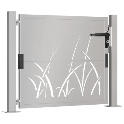 vidaXL Portail de jardin 105x80 cm acier corten conception d'herbe
