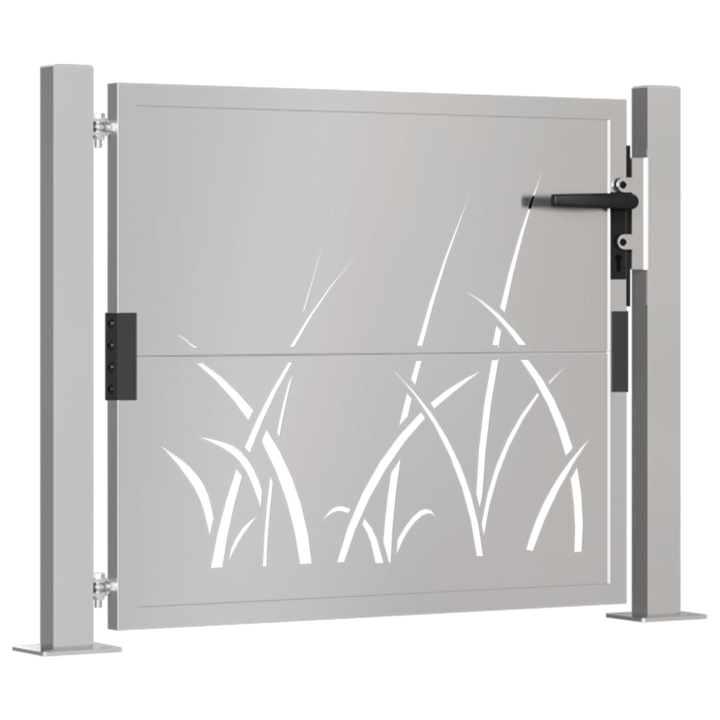 vidaXL Portail de jardin 105x105 cm acier corten conception d'herbe