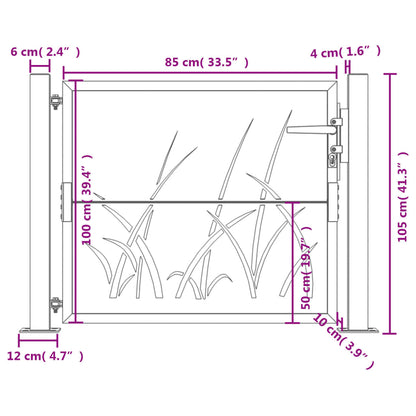 vidaXL Portail de jardin 105x105 cm acier corten conception d'herbe