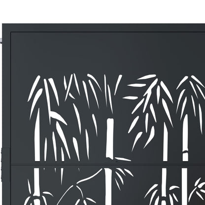vidaXL Portail de jardin anthracite 105x155 cm acier design de bambou