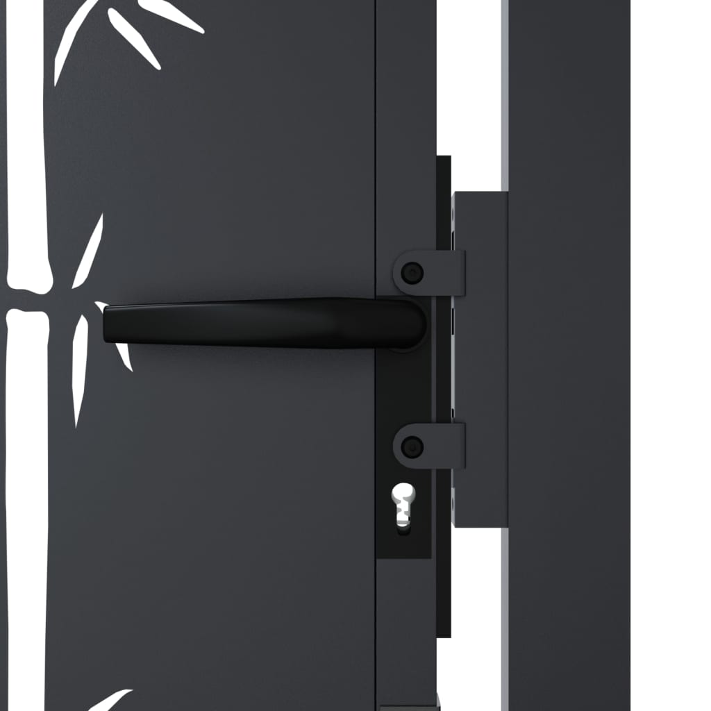 vidaXL Portail de jardin anthracite 105x155 cm acier design de bambou