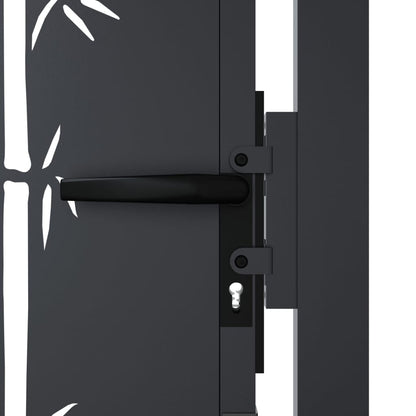 vidaXL Portail de jardin anthracite 105x155 cm acier design de bambou