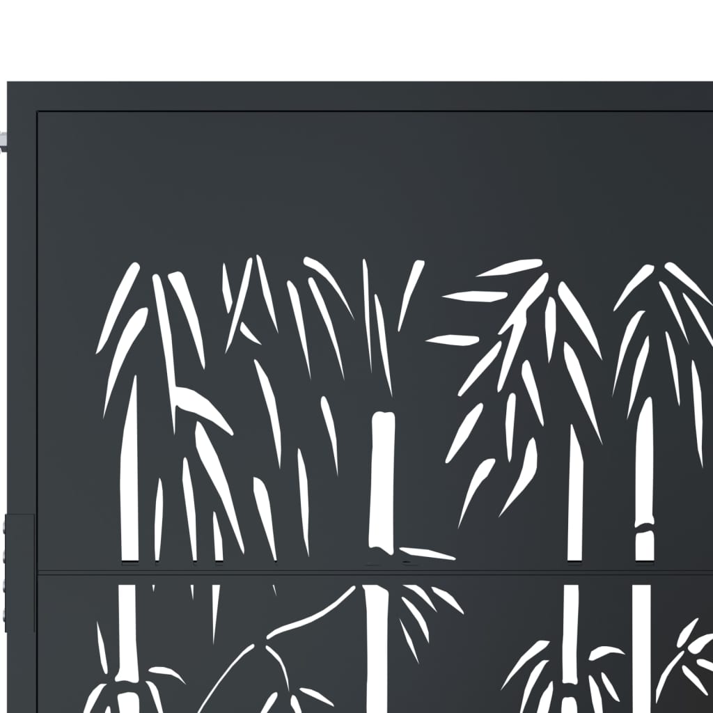 vidaXL Portail de jardin anthracite 105x205 cm acier design de bambou