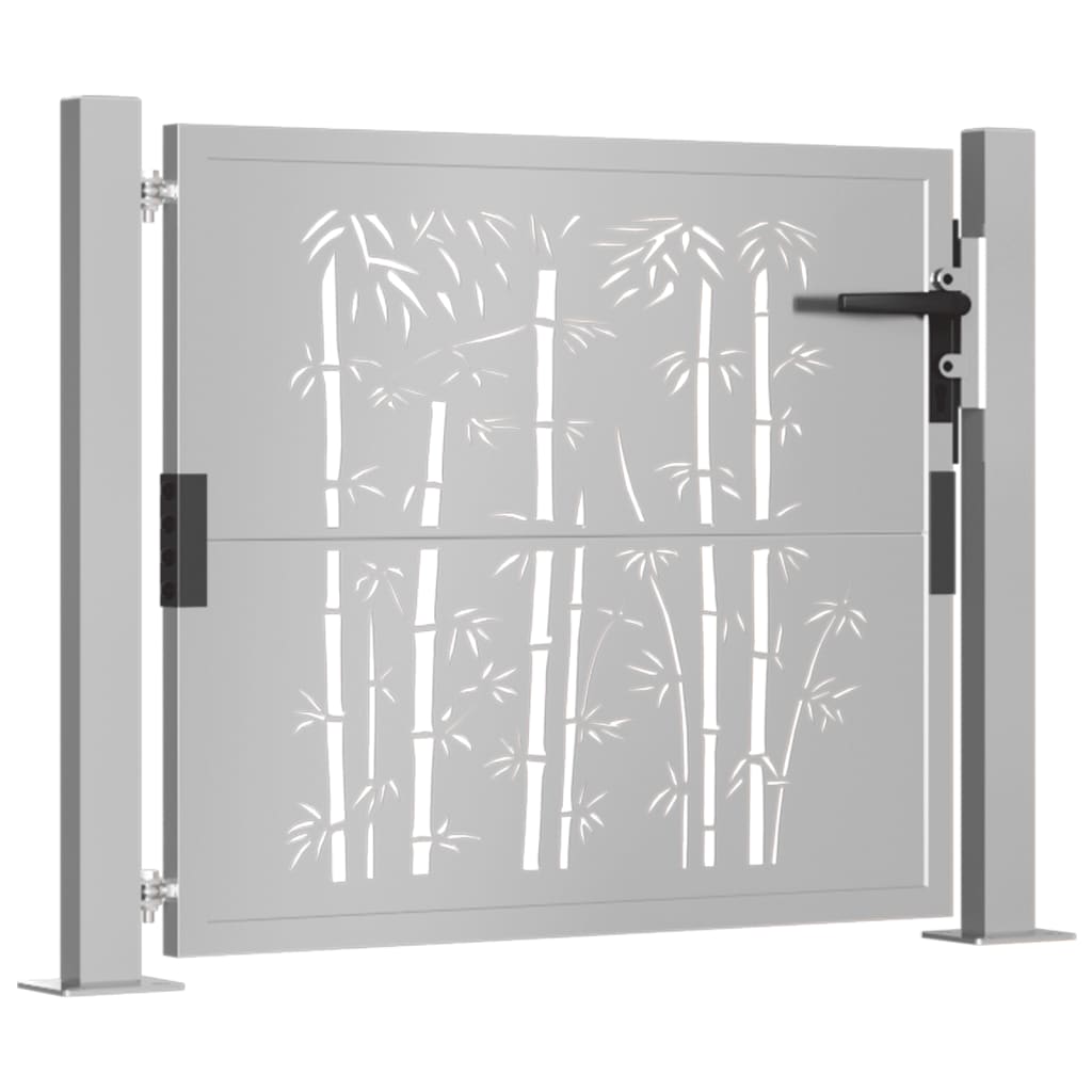 vidaXL Portail de jardin 105x80 cm acier corten design de bambou