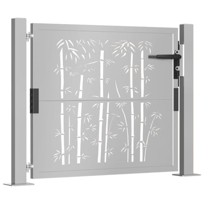 vidaXL Portail de jardin 105x80 cm acier corten design de bambou