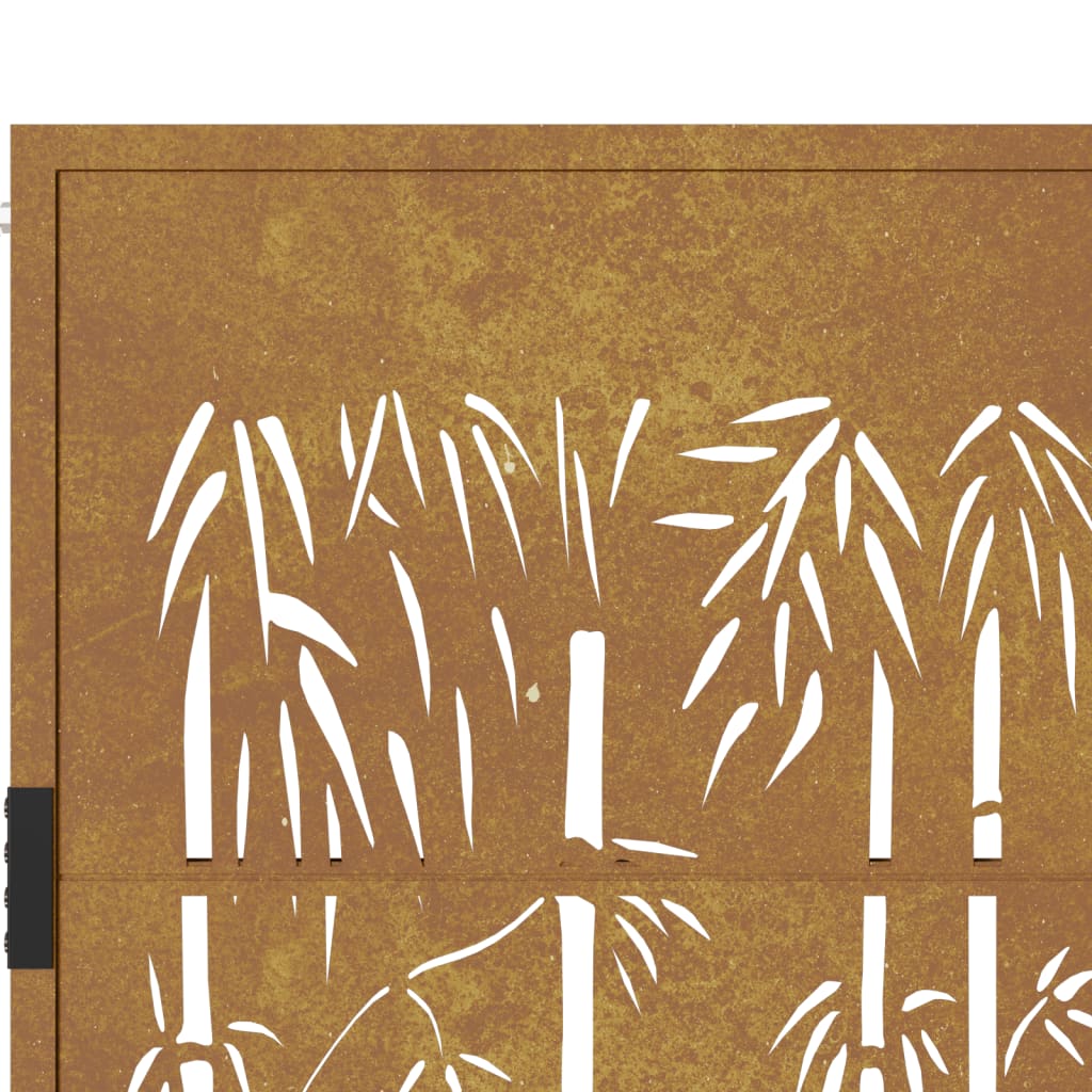 vidaXL Portail de jardin 105x80 cm acier corten design de bambou