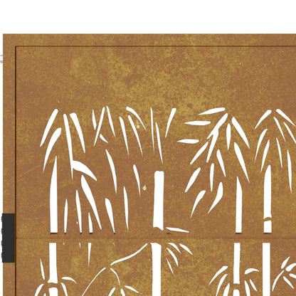 vidaXL Portail de jardin 105x80 cm acier corten design de bambou