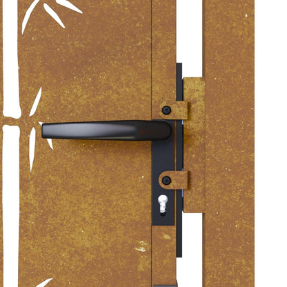 vidaXL Portail de jardin 105x80 cm acier corten design de bambou
