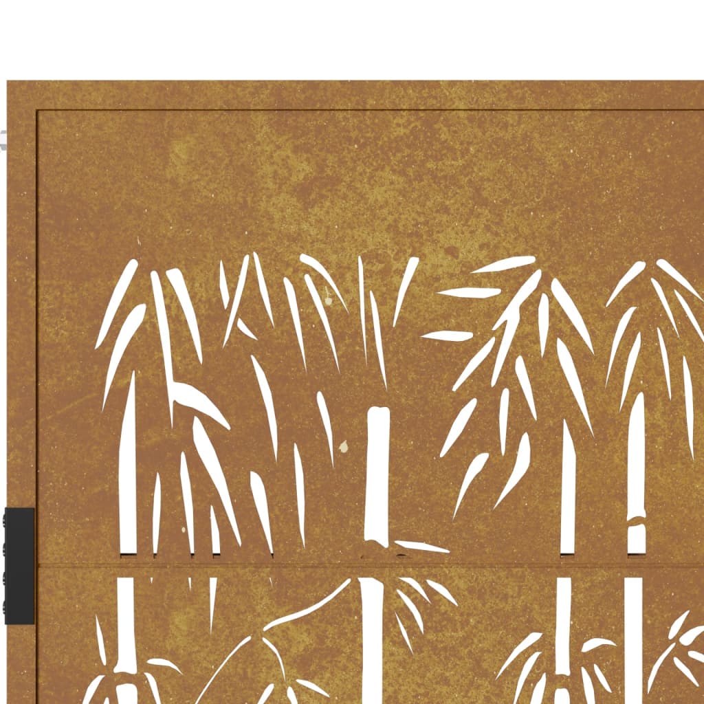 vidaXL Portail de jardin 105x130 cm acier corten design de bambou