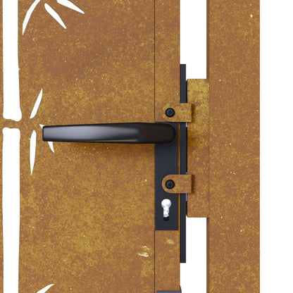 vidaXL Portail de jardin 105x130 cm acier corten design de bambou