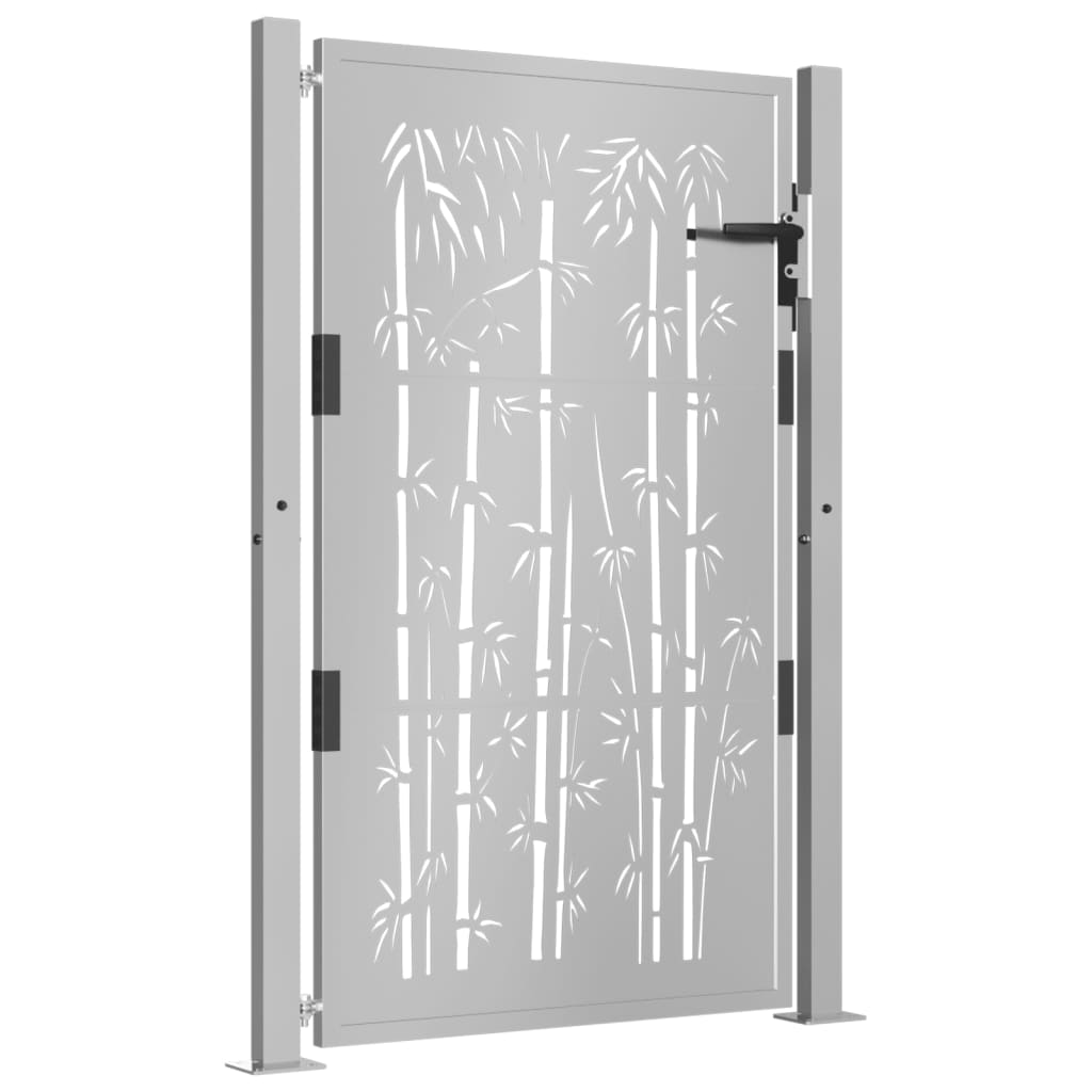 vidaXL Portail de jardin 105x155 cm acier corten design de bambou