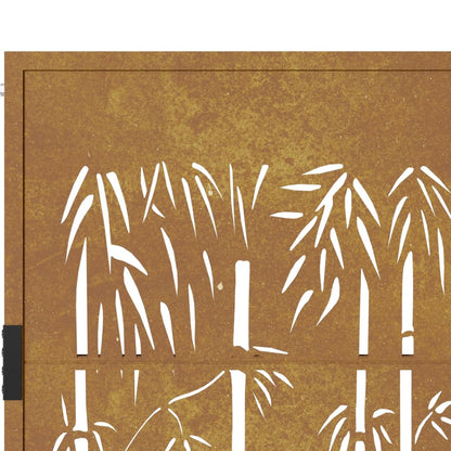 vidaXL Portail de jardin 105x155 cm acier corten design de bambou