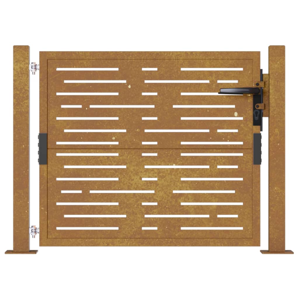 vidaXL Portail de jardin 105x80 cm acier corten conception de carré