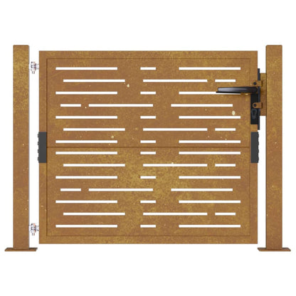 vidaXL Portail de jardin 105x80 cm acier corten conception de carré