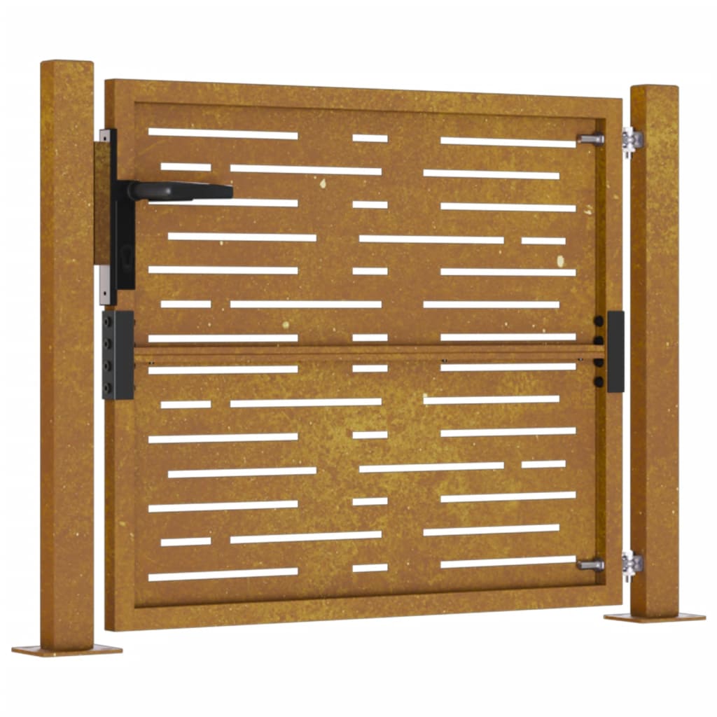 vidaXL Portail de jardin 105x80 cm acier corten conception de carré
