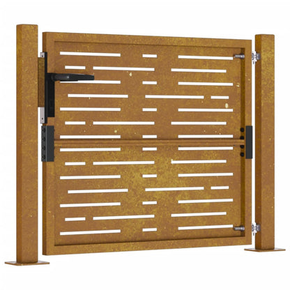 vidaXL Portail de jardin 105x80 cm acier corten conception de carré