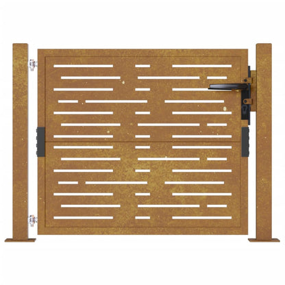 vidaXL Portail de jardin 105x105 cm acier corten conception de carré