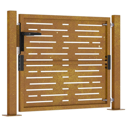 vidaXL Portail de jardin 105x105 cm acier corten conception de carré
