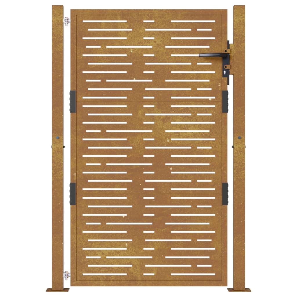 vidaXL Portail de jardin 105x130 cm acier corten conception de carré